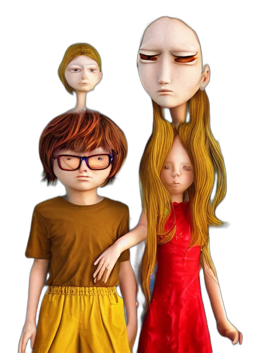 dress, staff, mask, hair transparent PNG cut-out