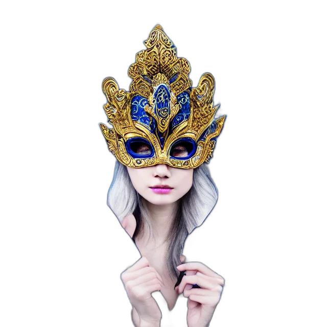 mask, crown, jewelry, fantasy art transparent PNG cut-out