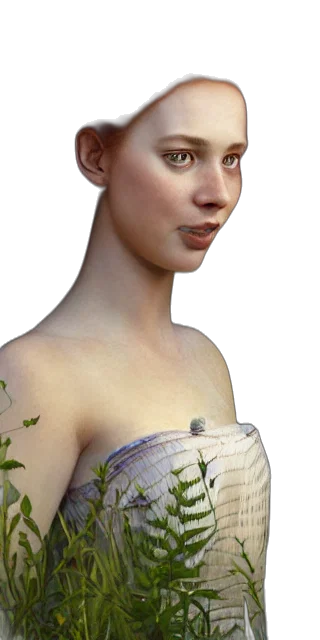 face, staff, jewelry, dress transparent PNG cut-out