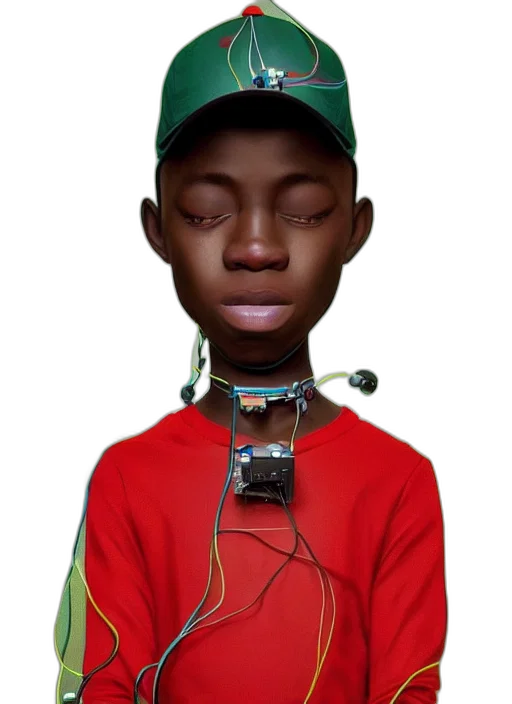 robot, face, staff, hat transparent PNG cut-out