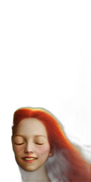 face, hair, crown, staff transparent PNG cut-out
