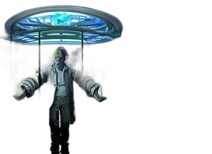 staff, robot, umbrella, creature transparent PNG cut-out