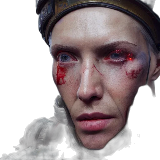 face, concept art, photorealistic, cyberpunk transparent PNG cut-out