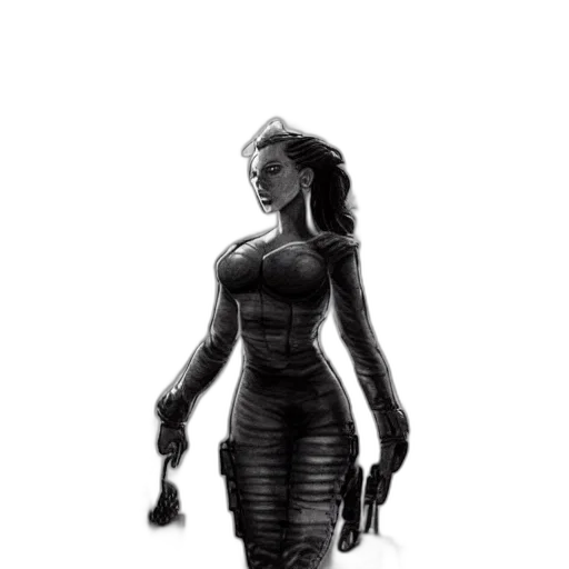 dress, robot, weapon, staff transparent PNG cut-out