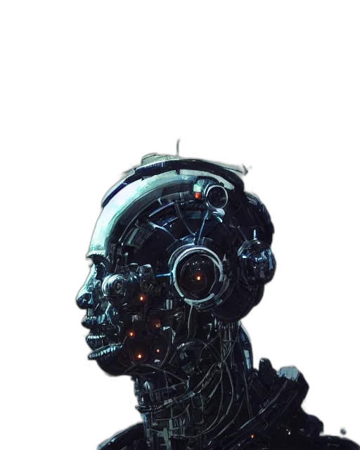 robot, face, mask, jacket transparent PNG cut-out