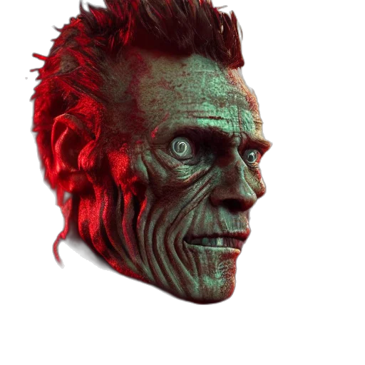 face, mask, creature, 3d render transparent PNG cut-out