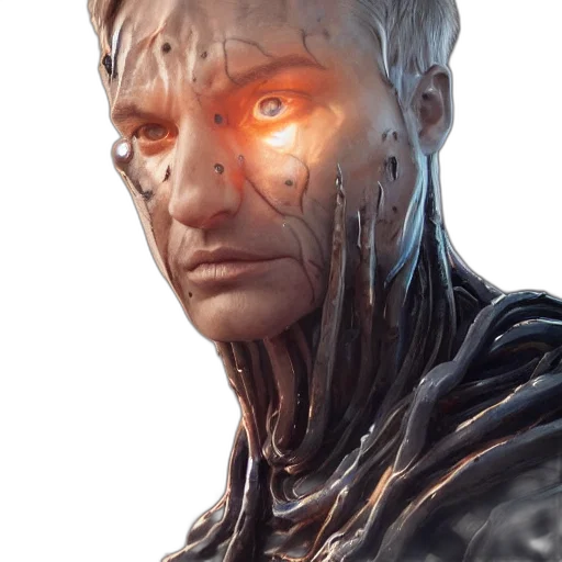 face, robot, concept art, cyberpunk transparent PNG cut-out