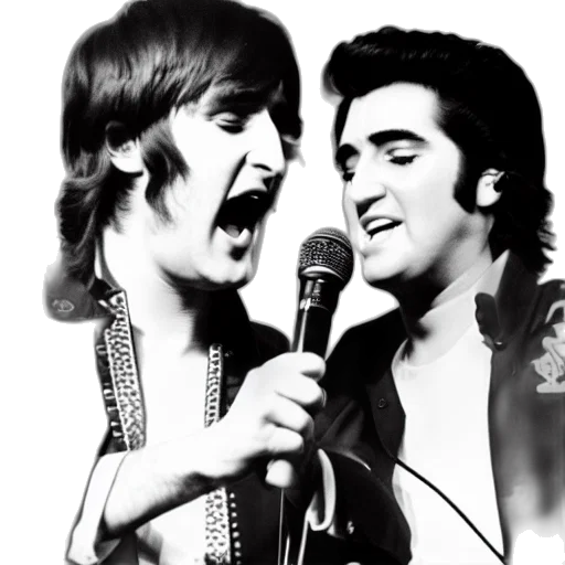 john, lennon, elvis, singing transparent PNG cut-out