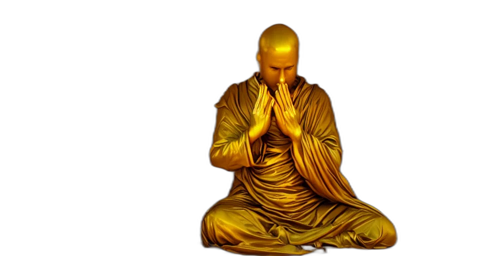 photorealistic, 3d render, golden, statue transparent PNG cut-out