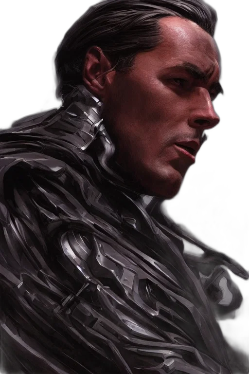face, jacket, comic book art, photorealistic transparent PNG cut-out