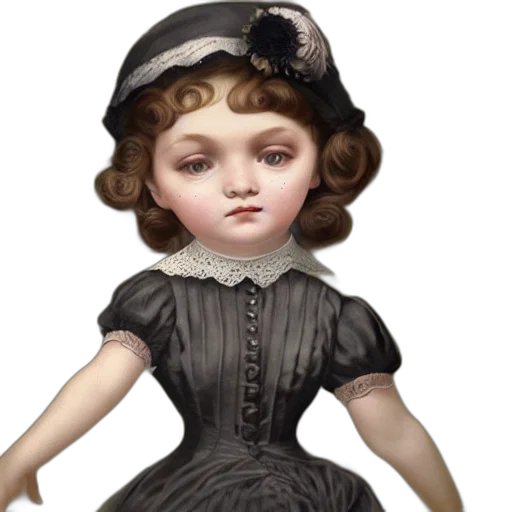 dress, hat, staff, photorealistic transparent PNG cut-out