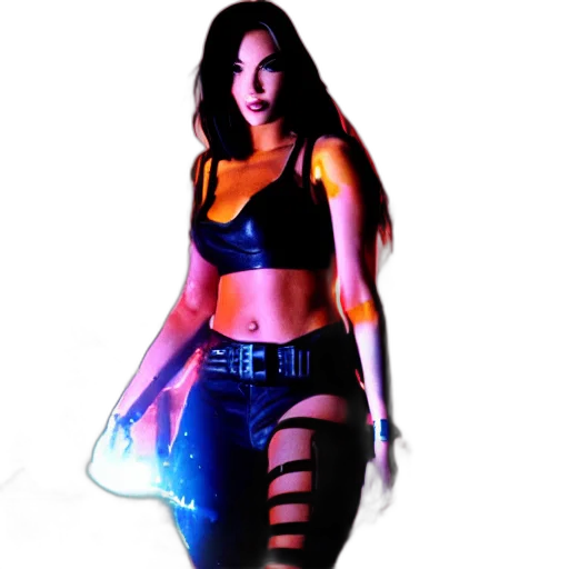 concept art, 3d render, cyberpunk, pixel art transparent PNG cut-out