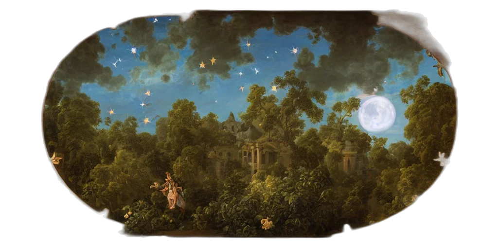 concept art, fantasy art, night, forest transparent PNG cut-out