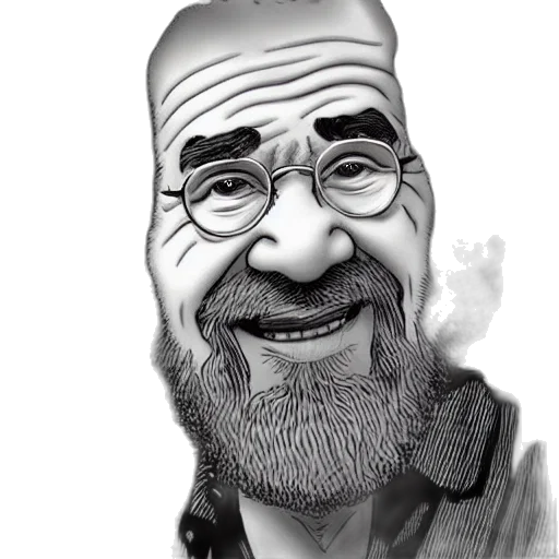 face, cartoon, pencil sketch, photorealistic transparent PNG cut-out