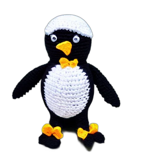 animal, 3d render, crocheted, penguin transparent PNG cut-out