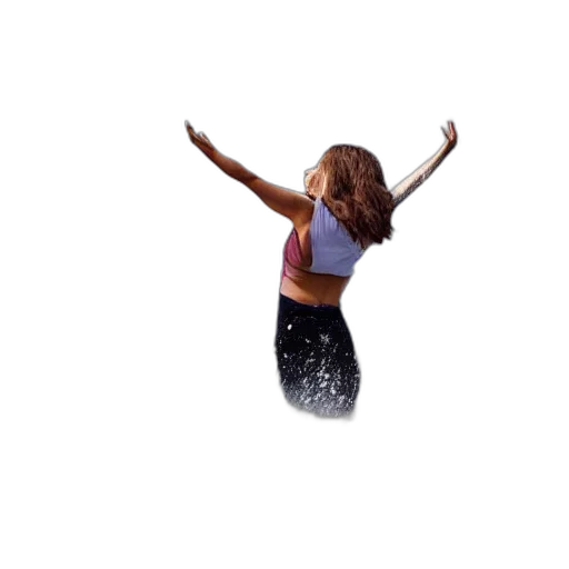 person, raising, her, hands transparent PNG cut-out