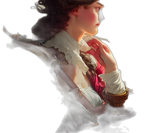 dress, crown, face, staff transparent PNG cut-out