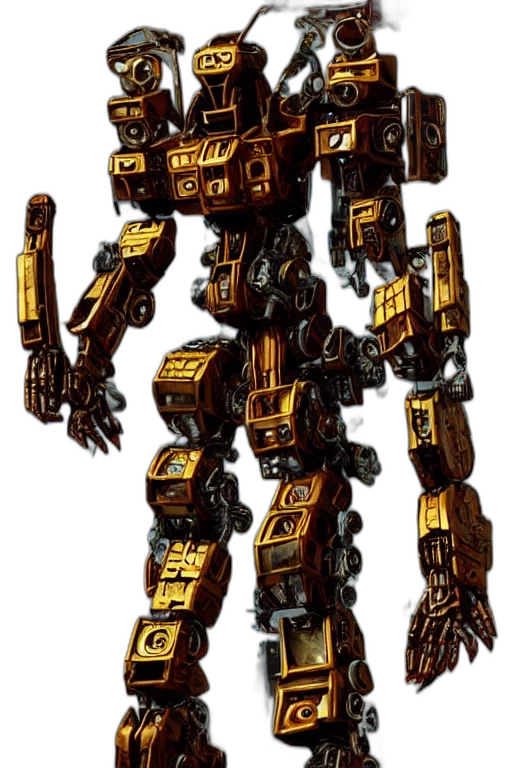 robot, weapon, concept art, 3d render transparent PNG cut-out