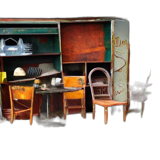 furniture, food, 3d render, concept art transparent PNG cut-out