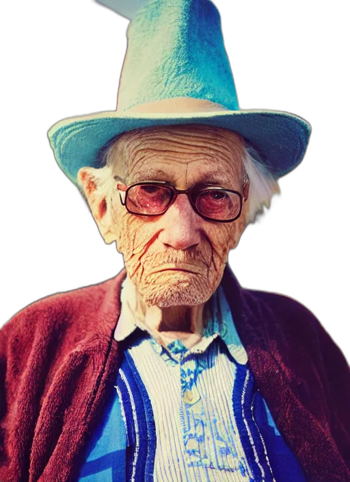 hat, face, jacket, staff transparent PNG cut-out