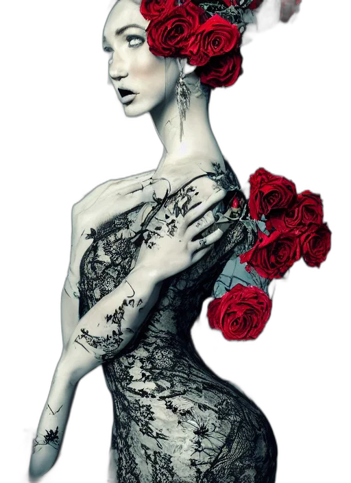 dress, jewelry, crown, flower transparent PNG cut-out