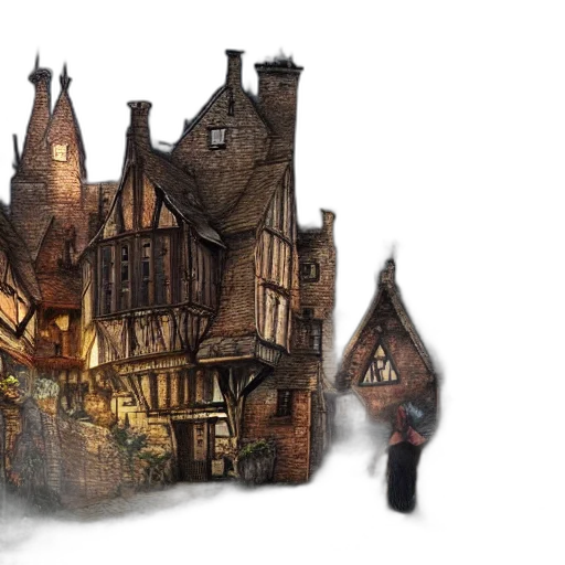 building, concept art, fantasy art, 3d render transparent PNG cut-out