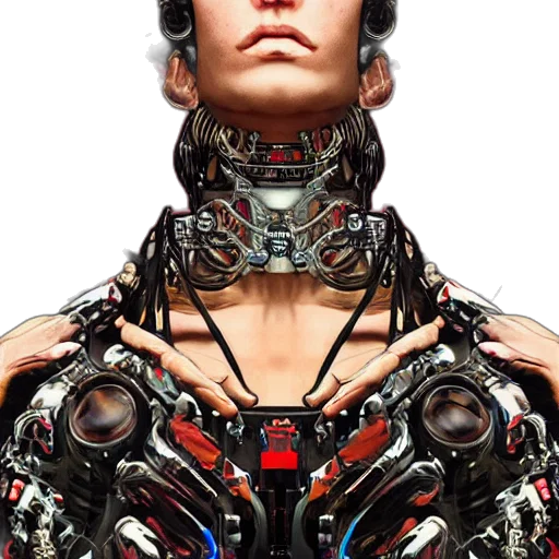 robot, face, cyberpunk, concept art transparent PNG cut-out