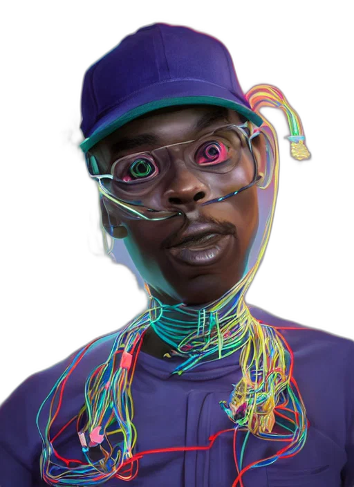 face, mask, hat, staff transparent PNG cut-out