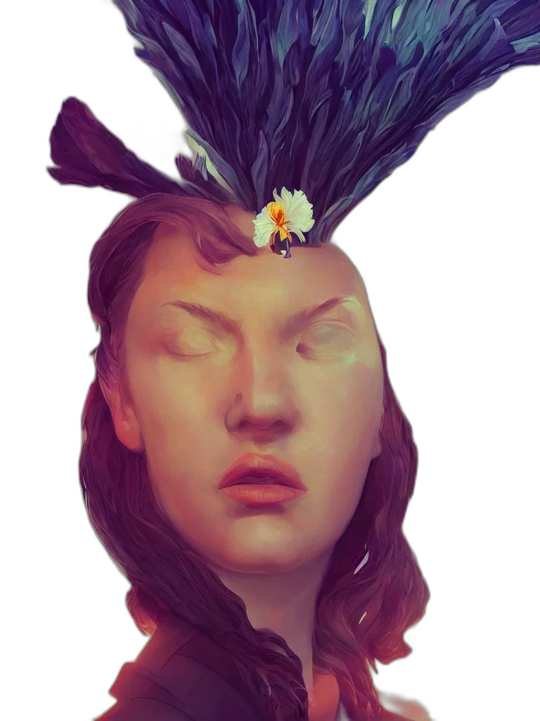 crown, face, mask, flower transparent PNG cut-out