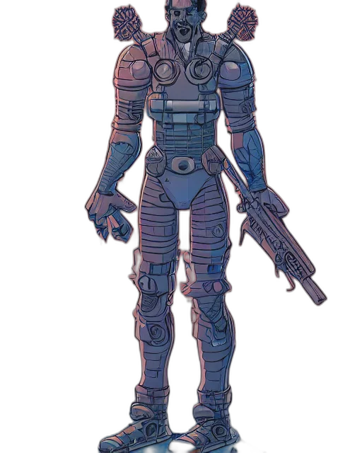 robot, weapon, concept art, pixel art transparent PNG cut-out
