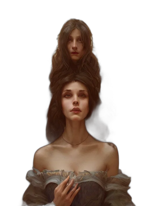 hair, crown, dress, face transparent PNG cut-out