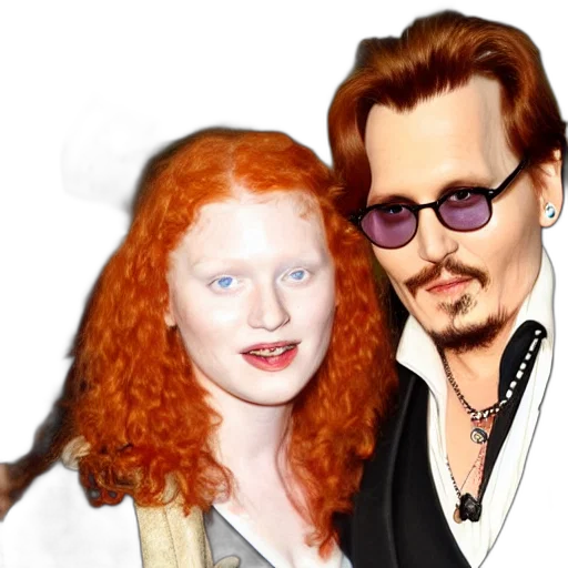 photorealistic, cartoon, johnney, depp transparent PNG cut-out