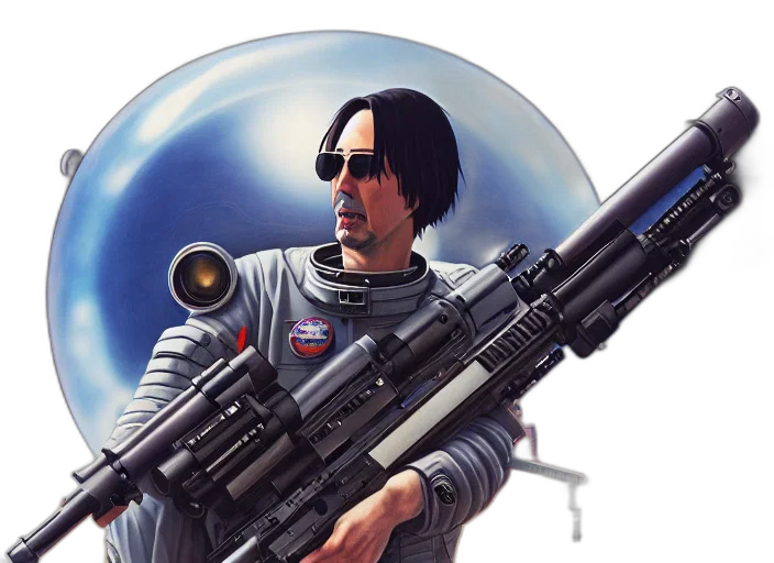 weapon, robot, concept art, cyberpunk transparent PNG cut-out