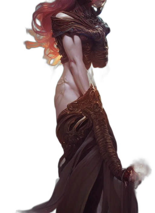 dragon, creature, dress, staff transparent PNG cut-out