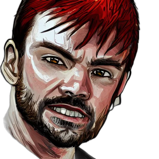 face, comic book art, photorealistic, cartoon transparent PNG cut-out