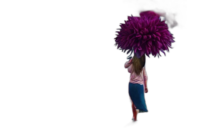 umbrella, hair, flower, staff transparent PNG cut-out