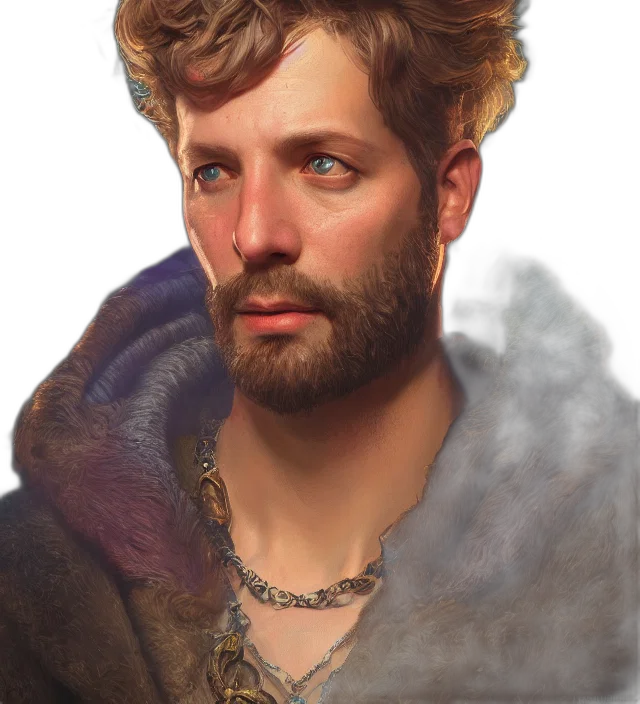 crown, staff, face, jacket transparent PNG cut-out