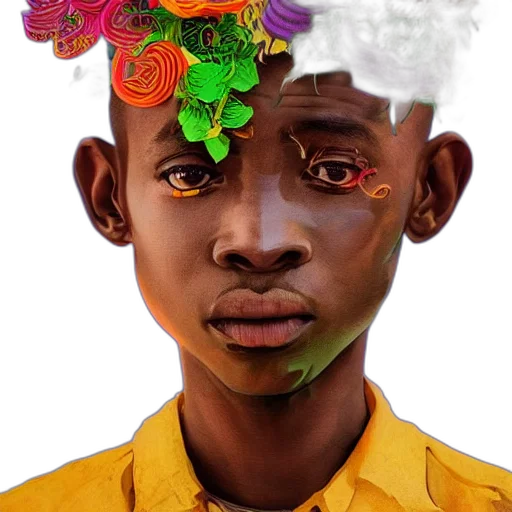 face, crown, flower, mask transparent PNG cut-out