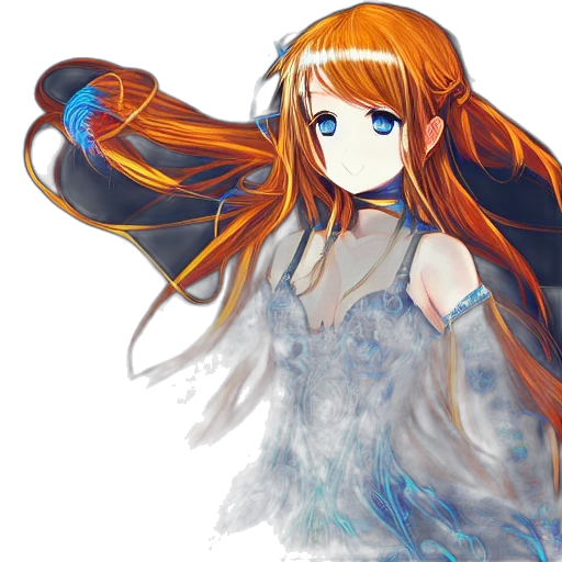 dress, staff, hair, anime transparent PNG cut-out