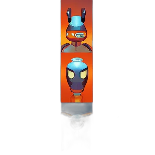 mask, bottle, robot, concept art transparent PNG cut-out