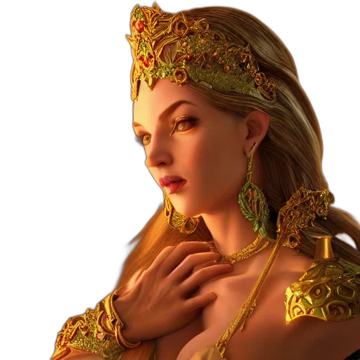 crown, jewelry, 3d render, fantasy art transparent PNG cut-out