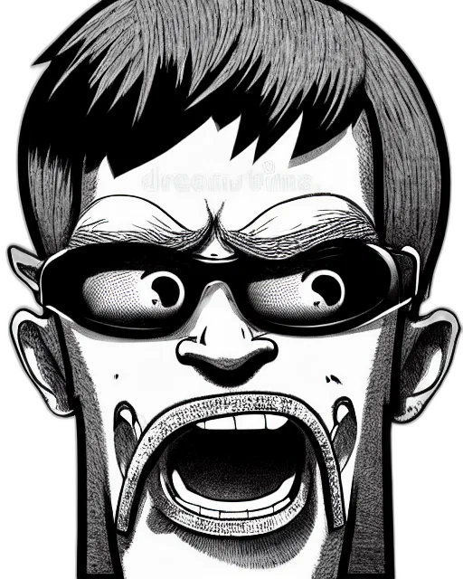 face, mask, staff, comic book art transparent PNG cut-out