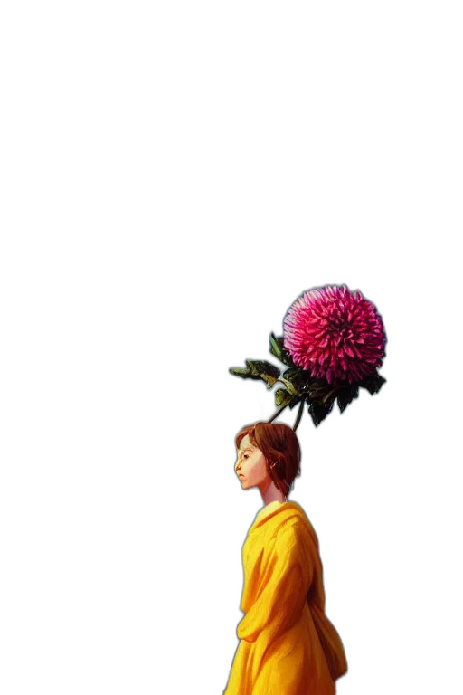 flower, crown, umbrella, staff transparent PNG cut-out