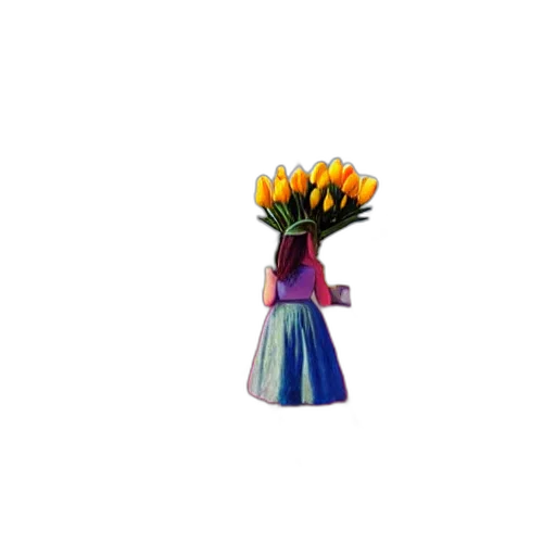 flower, dress, crown, staff transparent PNG cut-out