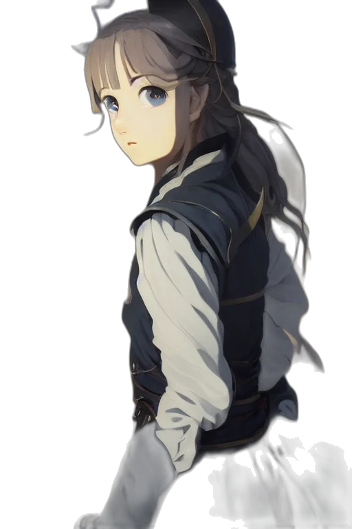 staff, jacket, face, weapon transparent PNG cut-out