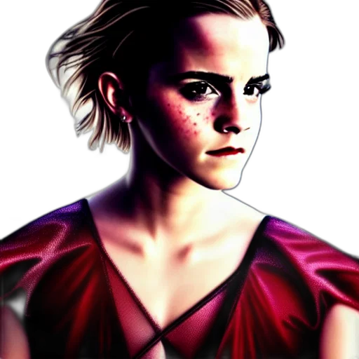 face, dress, photorealistic, comic book art transparent PNG cut-out