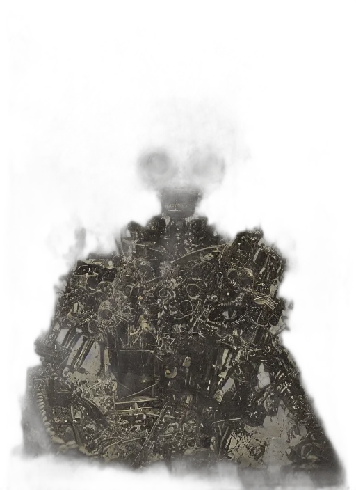 robot, mask, crown, weapon transparent PNG cut-out