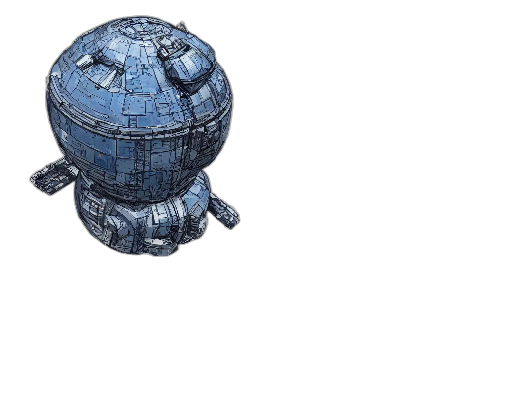 robot, weapon, hat, 3d render transparent PNG cut-out