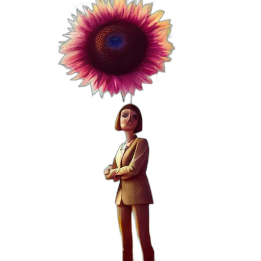 staff, umbrella, flower, robot transparent PNG cut-out