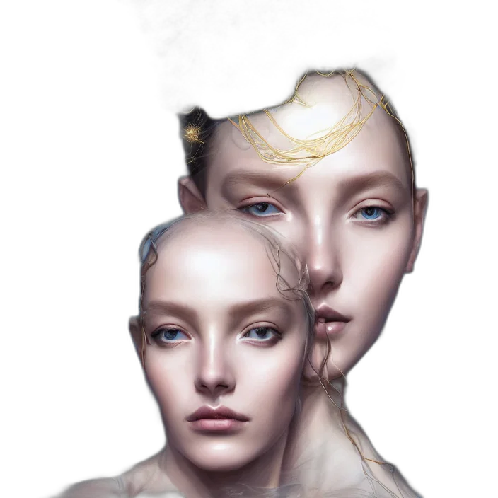 face, mask, crown, hair transparent PNG cut-out